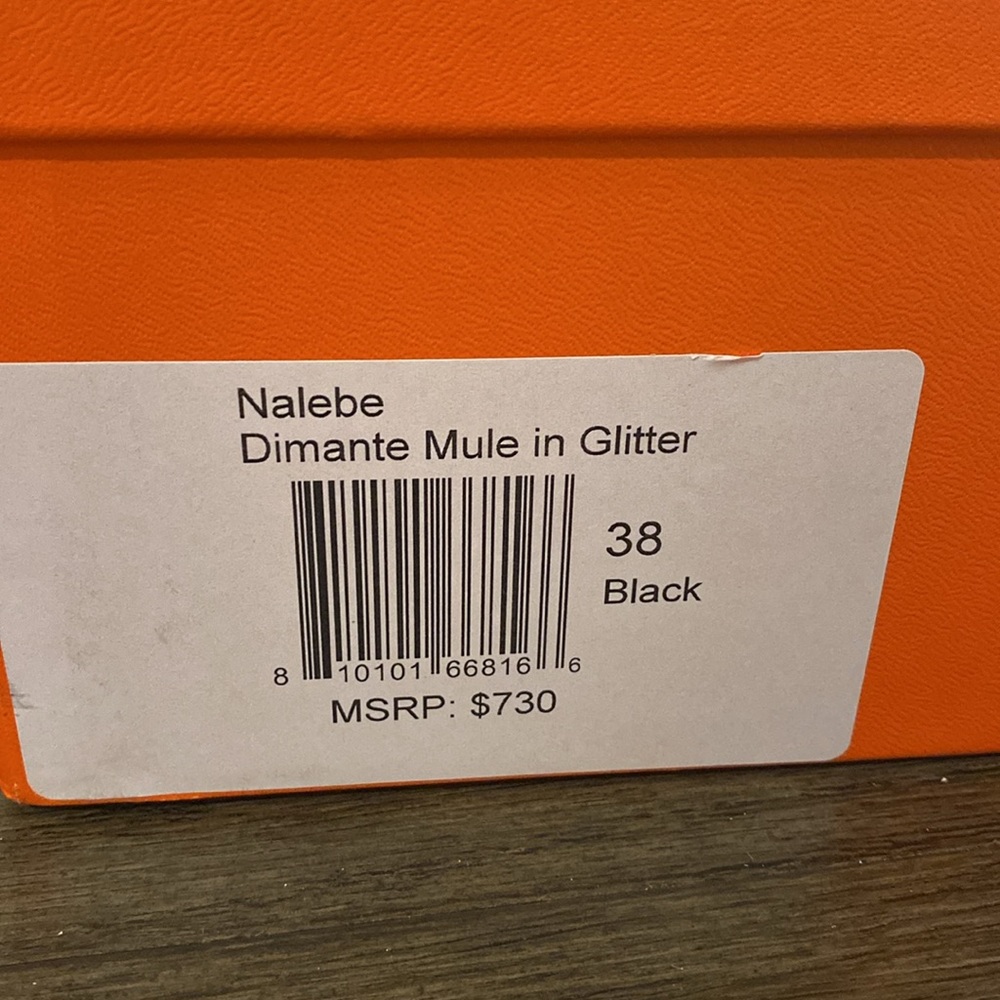 NIB [Nalebe] Diamante Sparkle Pointed Toe Mule Black Heels Womens Sz 38 (US 7.5) - Picture 8 of 8